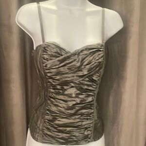 bebe Black Ruched Strapless Blouse